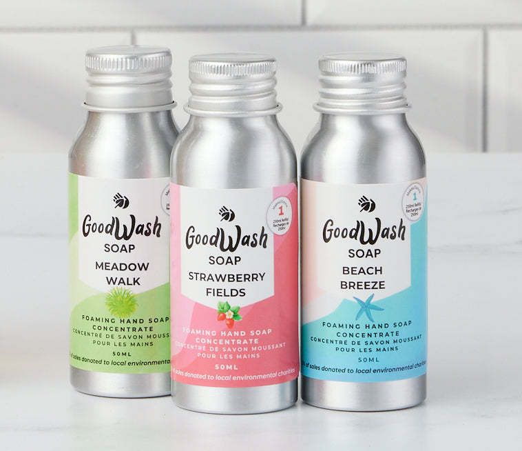 Goodwash Soap Spring/Summer sample pack with 3 trial size soap refills